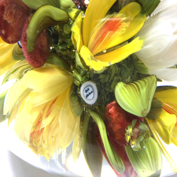Yellow Blossom w Fruit & Bee Orb by Paul Stankard - Image 5